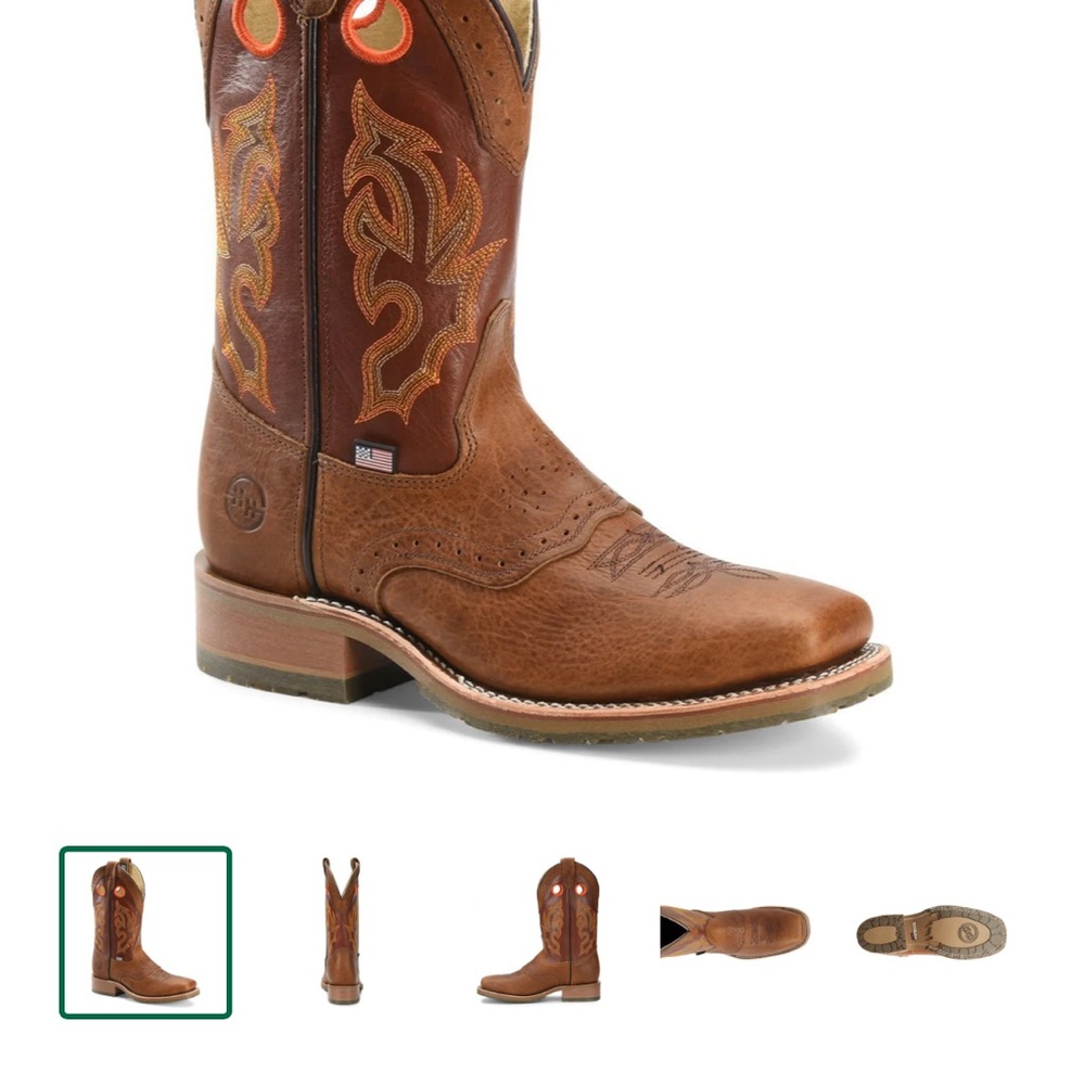 Double H Tan Leather Cowboy Boots